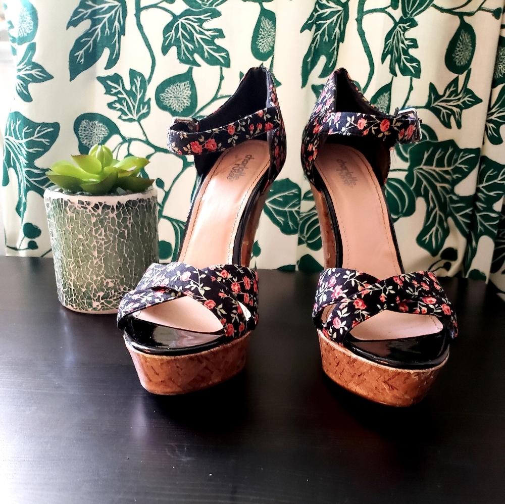 Charlotte Russe- High Heel Floral Sandal⚘⚘